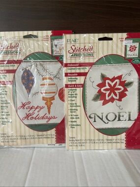 PLAID Stitched Impressions VINTAGE Holiday Cross Stitch Design Kits